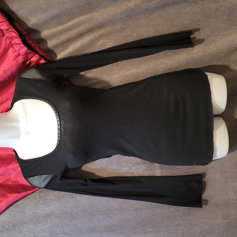 Sweat pea by Stacy Frati black long sleeve sheer Top Size small